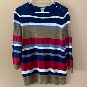 Chicos light weight striped sweater
